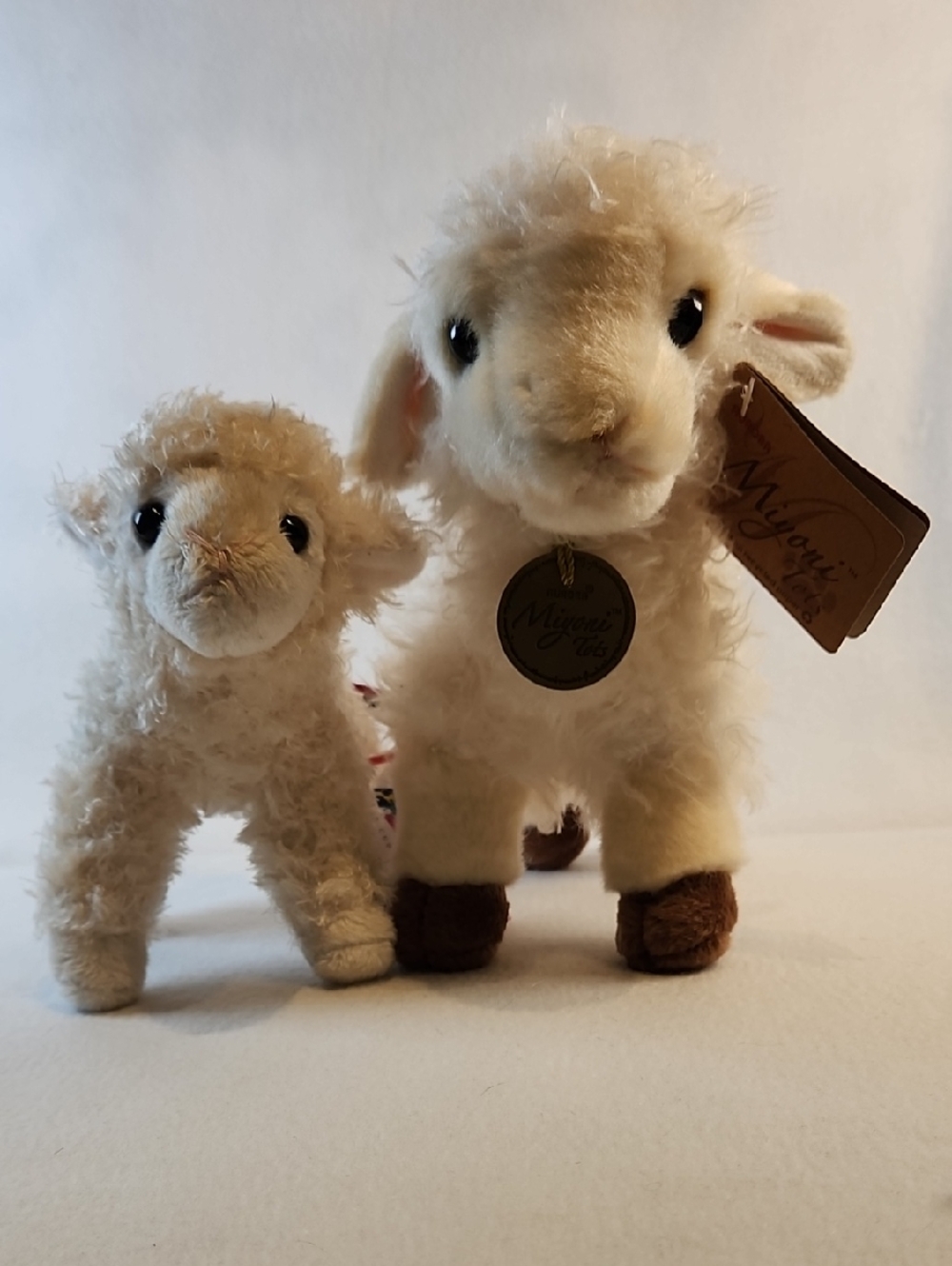 Plush Lamb Duo - Cream & Brown Stuffed Sheep